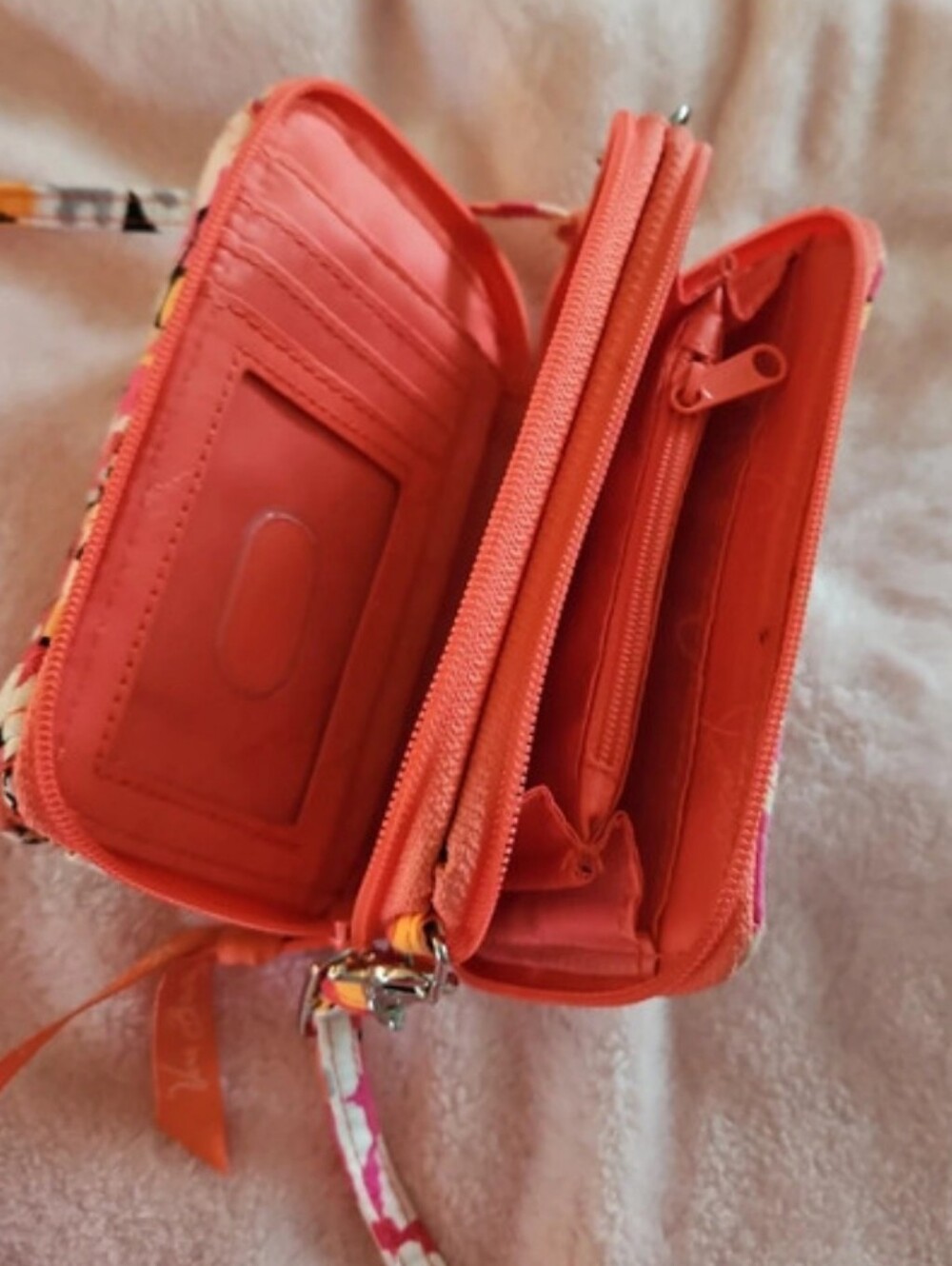 Vera Bradley Floral Quilted Mini Crossbody Bag Pink Orange - Picture 5 of 5